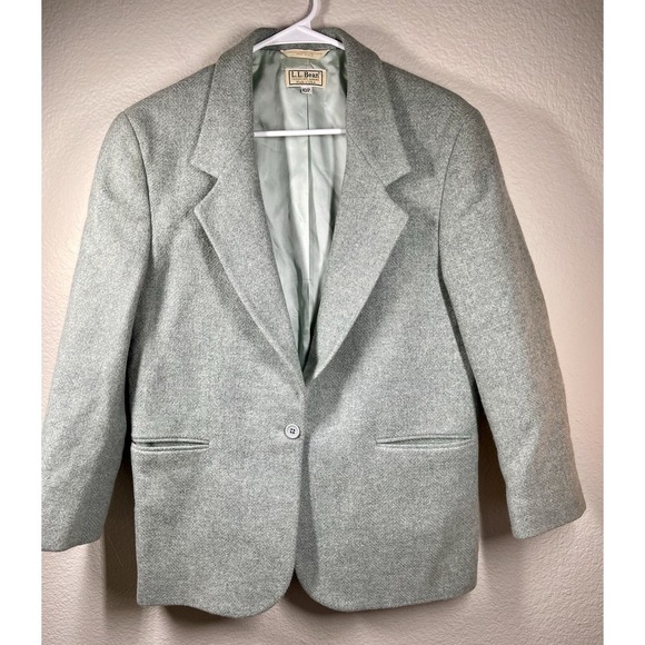 L.L. Bean Jackets & Blazers - Vintage LL Bean Women's Wool Blazer Size 10 petite Mint Green Old Money
